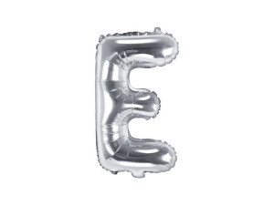 balon foliowy Litera "E" wys:35cm srebrny