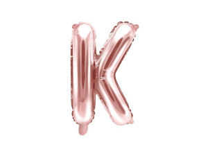 balon foliowy Litera "K" wys:35cm rosegold