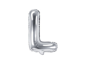 balon foliowy Litera "L" wys:35cm srebrny