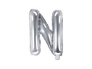balon foliowy Litera "N" wys:35cm srebrny