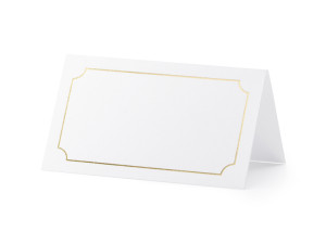 10szt Wizytówki na stół - Ramka, złoty, 9,5x5,5cm