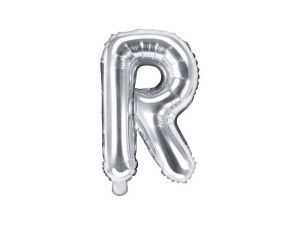 balon foliowy Litera "R" wys:35cm srebrny
