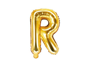 balon foliowy Litera "R" wys:35cm złoty
