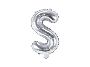 balon foliowy Litera "S" wys:35cm srebrny