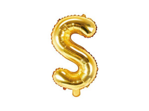 balon foliowy Litera "S" wys:35cm złoty
