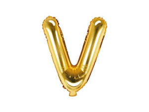 balon foliowy Litera "V" wys:35cm złoty