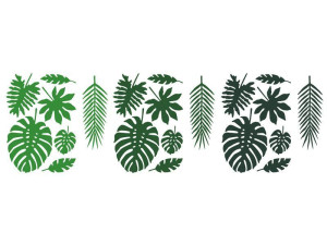 21szt dekoracje Aloha - Liście tropikalne