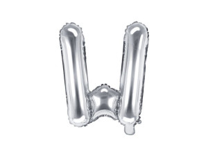 balon foliowy Litera "W" wys:35cm srebrny
