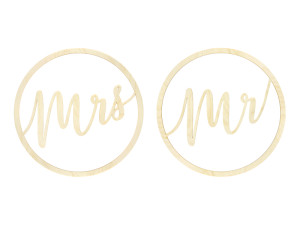 2szt Zawieszki dekoracyjne Mr Mrs, 38cm