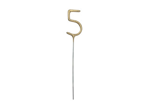 Zimne ognie Cyfra 5, złoty, 15cm