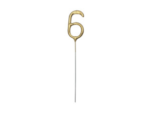 Zimne ognie Cyfra 6, złoty, 15cm