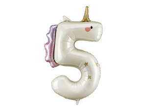 Balon foliowy Cyfra ''5'' Jednorożec wys:120cm