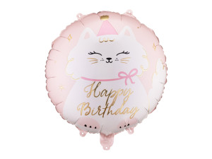 Balon foliowy pastylka Kotek urodziny 45cm (18")