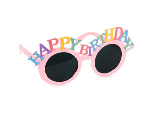 Okulary Happy Birthday 18,5x7,5cm różowy