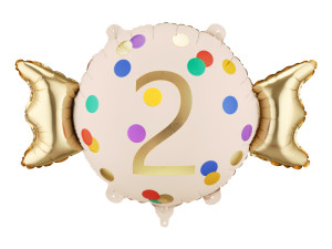 Balon foliowy Cukierek ''2'' szer:76,5cm wys:48cm