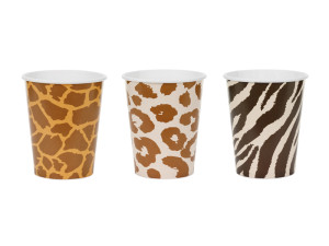 6szt Kubeczki Safari cętki, 220 ml