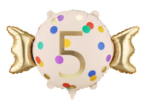 Balon foliowy Cukierek ''5'' szer:76,5cm wys:48cm