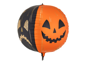 Balon foliowy Straszne dynie, 50 cm, pomarańczowo-czarne