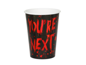 Kubeczki papierowe You're next, 250 ml, czarno-czerwony (1 op. / 6 szt.)