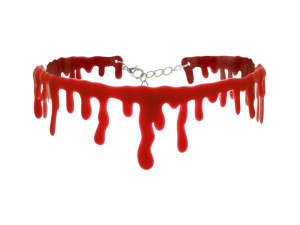 Krwawy Choker, 35 cm, czerwony