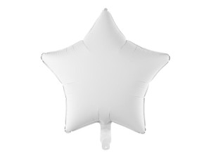 balon foliowy gwiazdka szer:48cm biała pastelowa