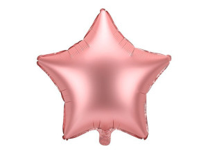 balon foliowy gwiazdka szer:48cm rosegold satynowa