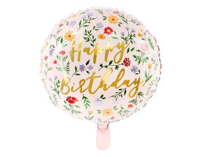 balon foliowy pastylka Happy Birthday szer:45cm