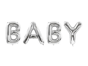 balony "Baby" wys:86cm szer:262cm srebrne