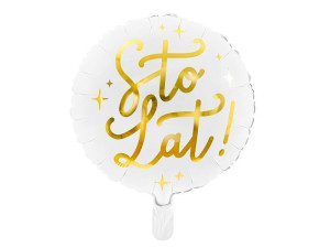 balon foliowy pastylka Sto lat! szer:45cm