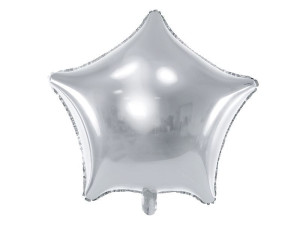 balon foliowy gwiazdka wys:70cm srebrny błysk