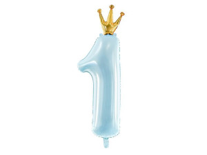 balon foliowy Cyfra "1" w koronie100x37cm