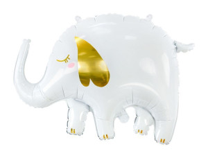 balon foliowy Słoń wys:46cm szer:61cm biały