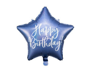 balon foliowy Happy Birthday 40cm hologram granat