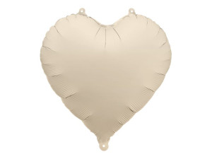 balon foliowy Serce szer:45cm jasny beż