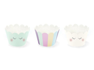 6szt Papilotki na muffinki Jednorożce szer:7,5cm