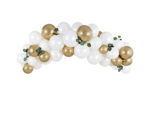 girlanda balonowa szer:200cm biało-złota
