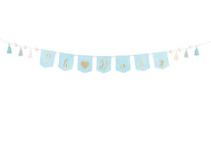 baner Oh Baby z frędzlami 2,5m błękit
