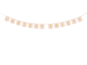 Baner ''Chrzest Święty'', 2 m, jasny różowy