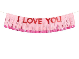 baner papierowy I Love You wys:30cm szer:150cm