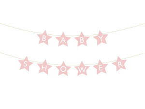 baner Baby shower jasno różowy 290x16,5cm
