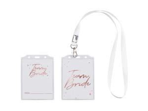 4szt Identyfikator Team Bride, 8,7x12,5cm