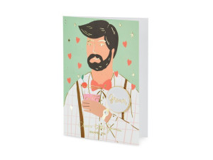 kartka z pinem Groom 10,5*15cm