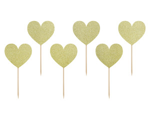 6szt Dekoracje do muffinek Sweet Love - Serca