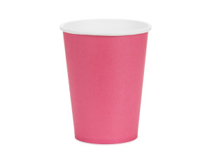 6szt Kubeczki papierowe, ciemny różowy, 250ml