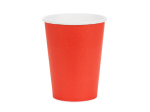 6szt Kubeczki papierowe, czerwony, 250ml