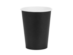 6szt kubeczki papierowe, czarny, 250ml