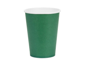 6szt Kubeczki papierowe, ciemny zielony, 250ml