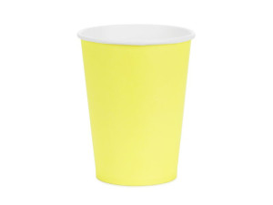 6szt kubeczki papierowe, zólty, 250ml