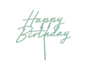 Topper akrylowy na tort Happy Birthday, zieleń, 16