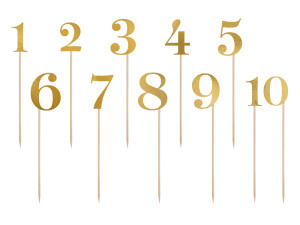11szt Numery na stół, złoty, 25,5-26,5cm